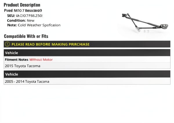 Toyota Tacoma Wiper Linkage Marketplace Pinch Tab-0